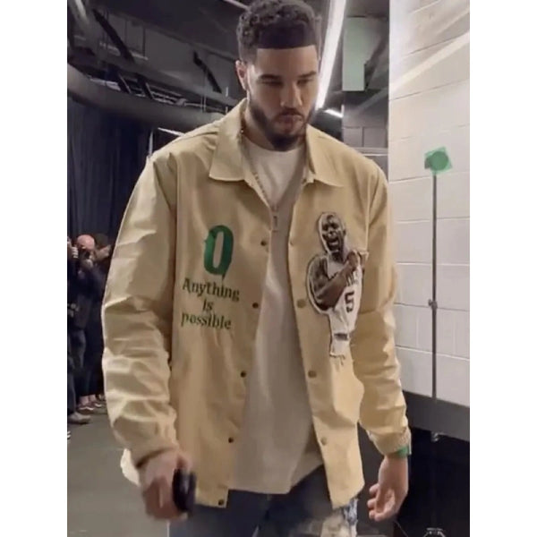 Beige Boston Celtics Jayson Tatum Jacket
