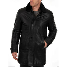 Black Leather Coat With Fur Collar