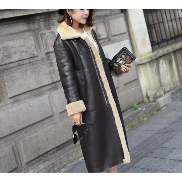 BlackLeatherShearlingTrenchCoa