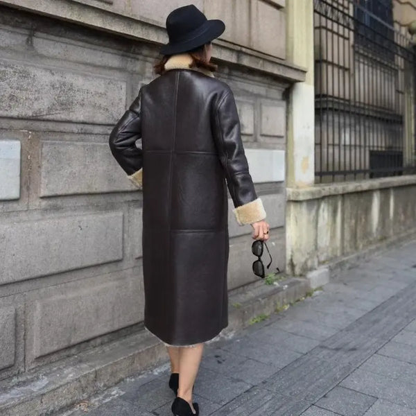 Black Leather Soft Shearling Trench Coat – Vintage Jacket