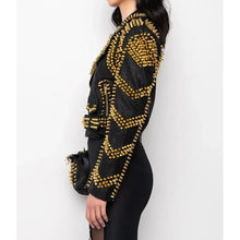 BlackStuddedJacketCrocodiletexture