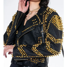 BlackStuddedJacketForWomen