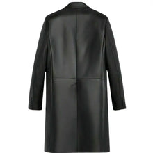 Black Trench Coat Long Leather Duster Coat for Men