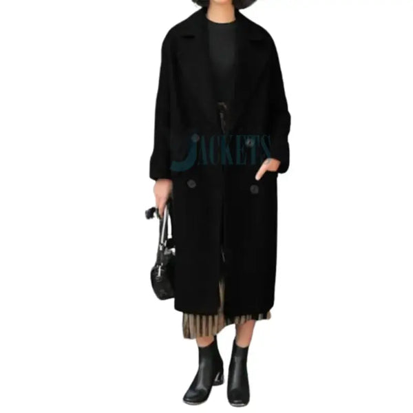 Black Wool Trench Coat