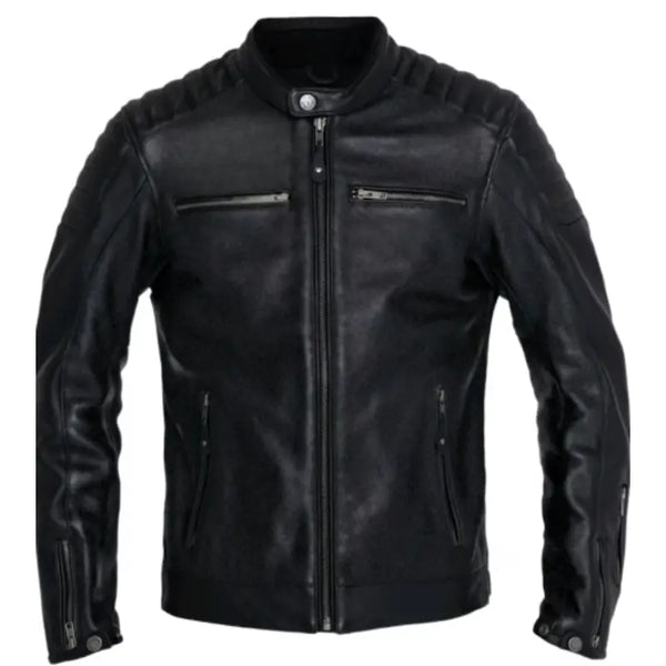 Cafe Racer Black Leather Jacket