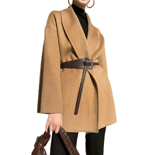Camel-Brown-Wool-Coat-with-Leather-Belt