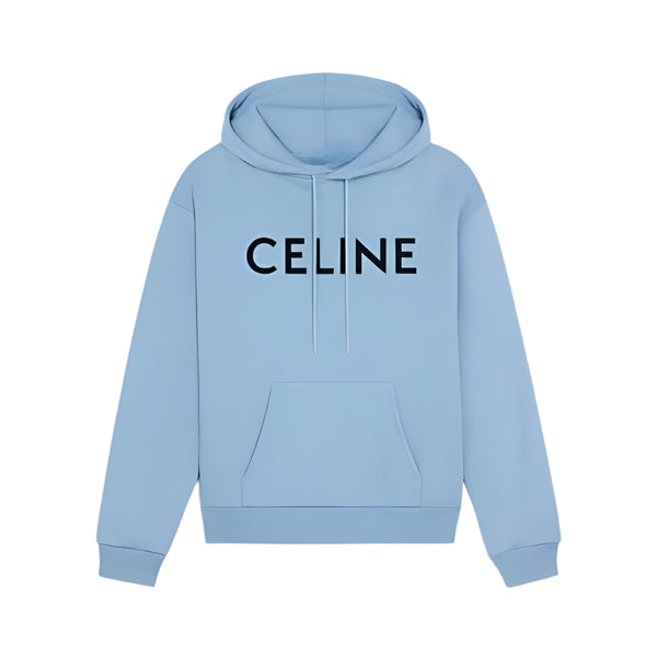 Celine Loose Hoodie In Fleece Washed Blue / Black | Celine Loose