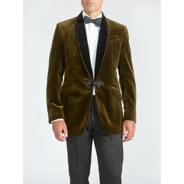 Olive Velvet Smoking Jacket