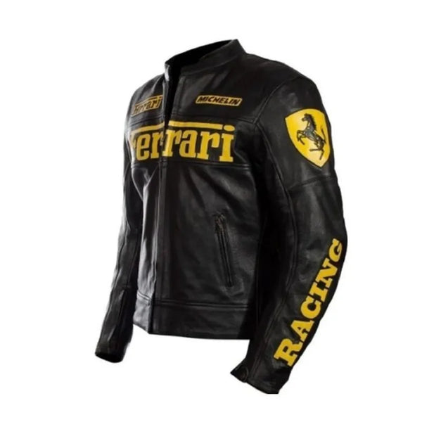 Ferrari Black Racing Leather Jacket – Vintage Jacket