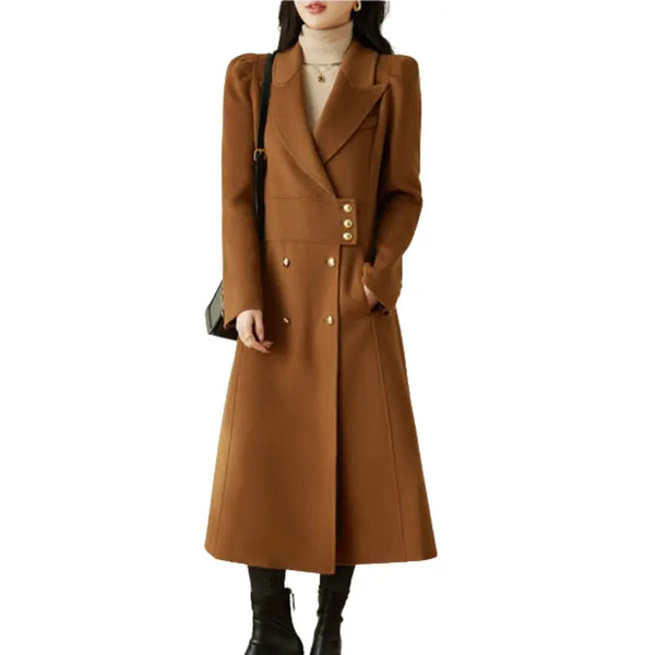 Brown Wool Buttons Coat