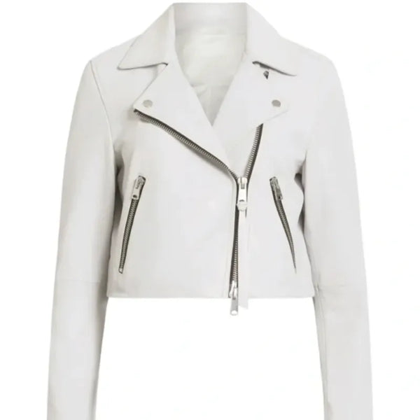 Gen V S02 Maia Jae White Leather Jacket | Trendy TV Series Outfit