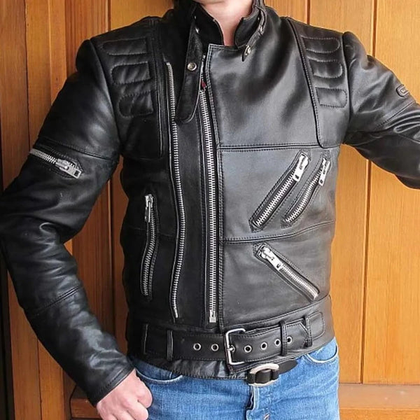 hein gericke classic gear lederjacke Hein Gericke Black Leather Jacket – Vintage Jacket