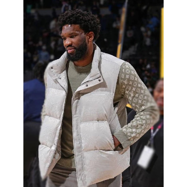 White Joel Embiid Puffer Vest