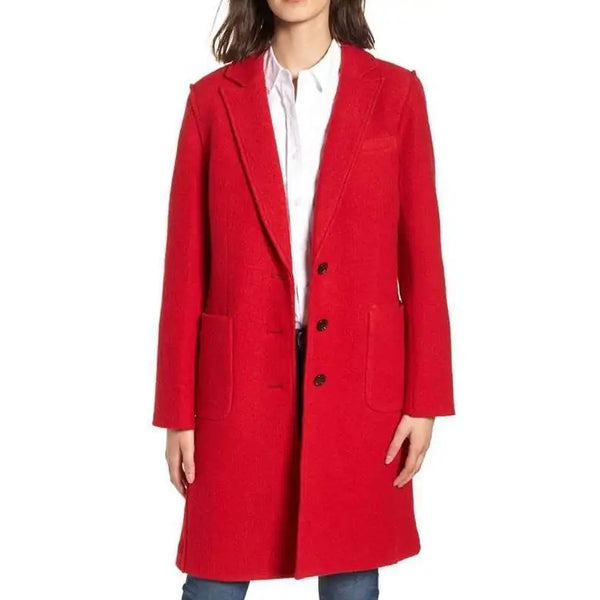 Red Wool Coat for Women