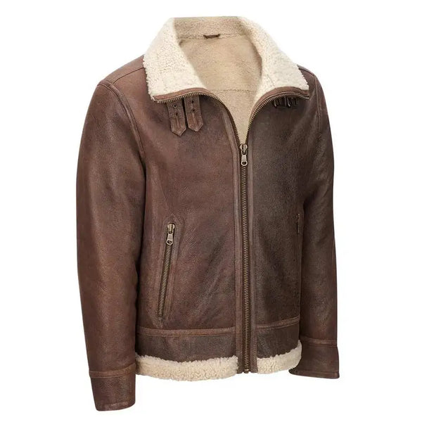 Shearling Aviator Mens Light Brown Jacket