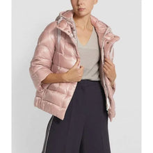 Light Pink Puffer Velvet Jacket