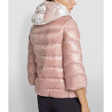 Light Pink Puffer Velvet Jacket