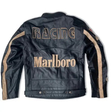 Marlboro Racing Leather Jacket Formula F1 Men Motorbike Black leather Racing Jacket
