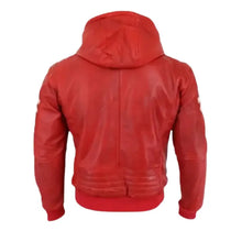 Men Red Hooded Bomber Jacket