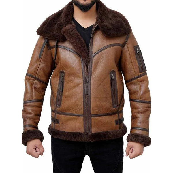 Stylish Leather Aviator Jacket For Men