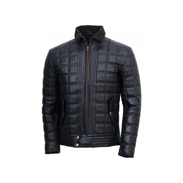 Men’s Trimmed Quilted Leather Jacket
