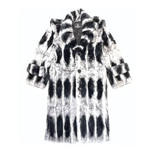 Mens-Chinchilla-Black-White-Fox-Fur-Trench-Coat