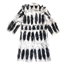 Mens-Chinchilla-Black-White-Fur-Trench-Coat