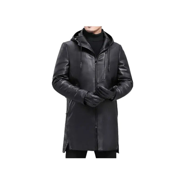 Men's Steampunk Black Zipper Trench Motorcycle Coat