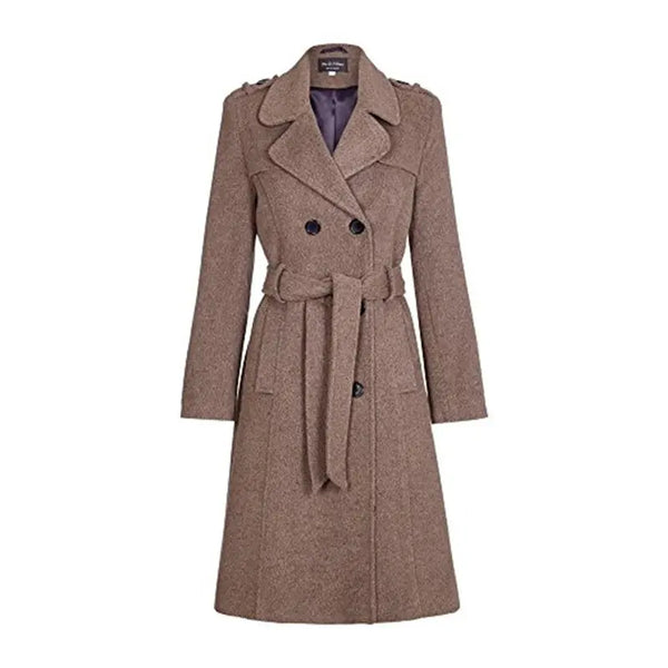 Military Style Womens Wool Belted Coat