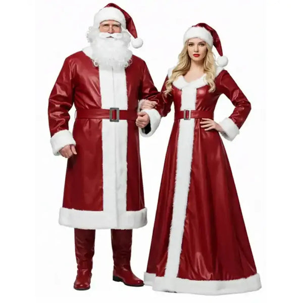 Mr and Mrs Santa Claus Shearling Leather Costume – Vintage Jacket