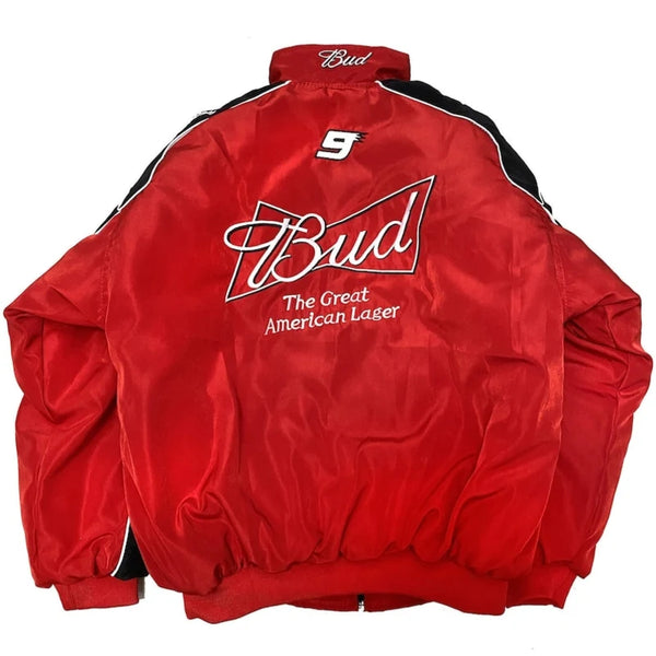 NASCAR レーシングジャケット Budweiser ヴィンテージ ストリート 全米最強モータースポーツ「NASCAR」 JH Design レーシング