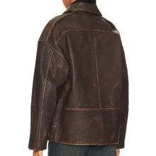 Grlfrnd Alek Distressed Brown Leather Jacket