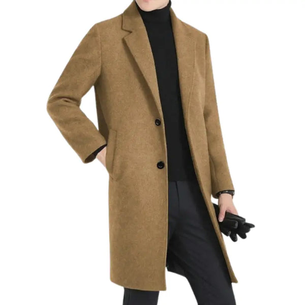 Premium Brown Wool Long Trench Coat