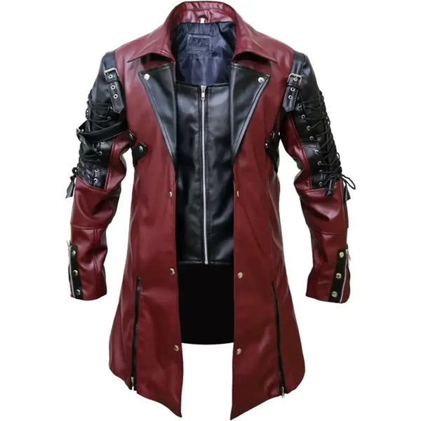 Men Punk Gothic Poison Leather Coat