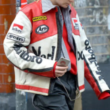 Red & White Marlboro-Racing-Leather-Jacket