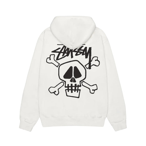 Stussy Skull & Bones Hoodie – OFF-White Trendy Sweatshirt