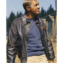 Triumph Steve Mcqueen Motorcycle  Brown Leather Jacket