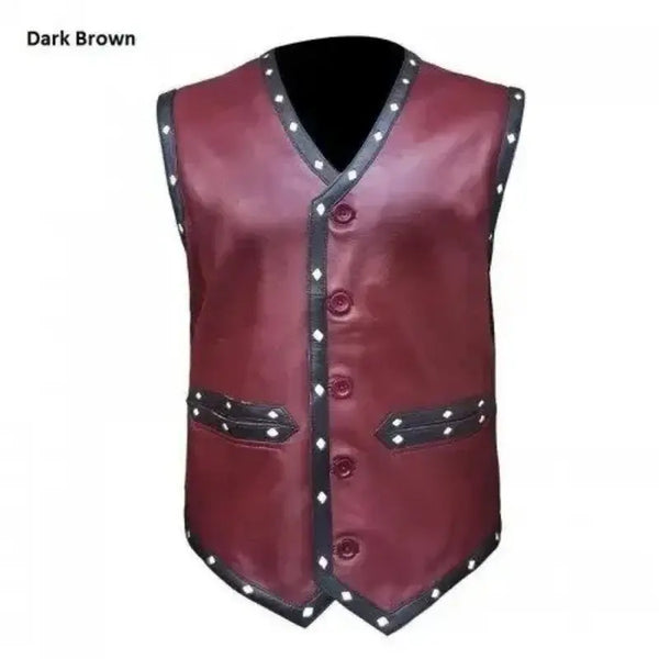 The Warrior Brown Leather Vest