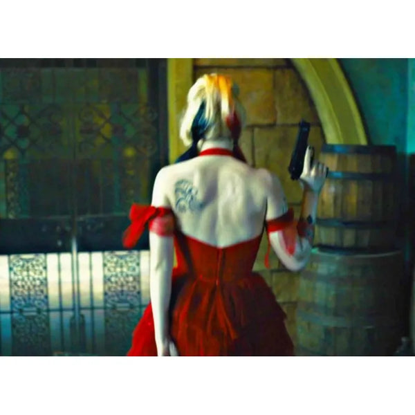 Harley Quinn The Suicide Squad 2 Red Dress Outfit  Vintage Jacket
