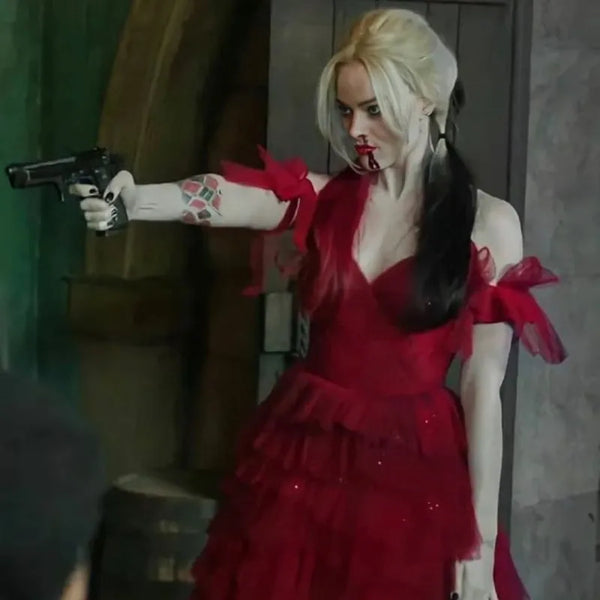 Harley Quinn The Suicide Squad 2 Red Dress Outfit L / Men