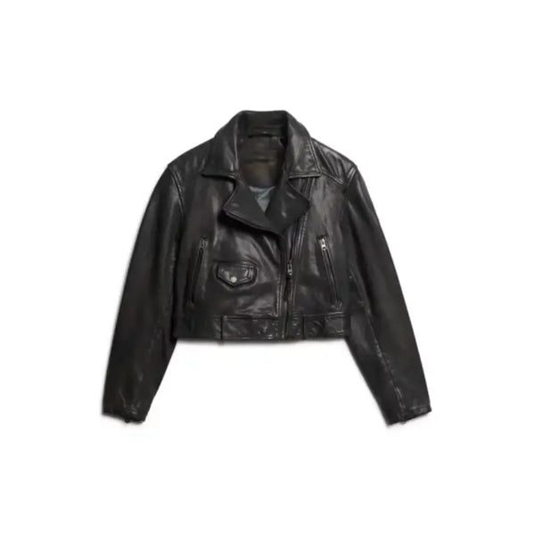 Women Cropped Biker Jacket