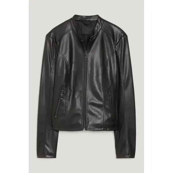 Women Quilted Purple Leather Jacket