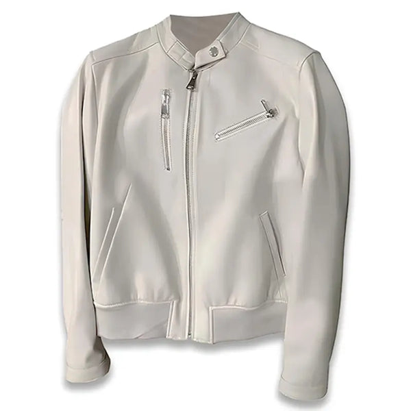 Sheepskin B3 White Leather Jacket