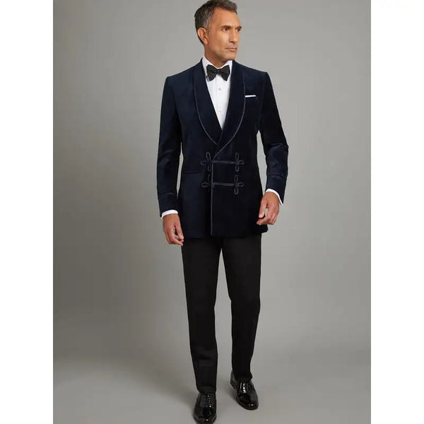 Men's Double Breasted Velvet Smoking Blazer