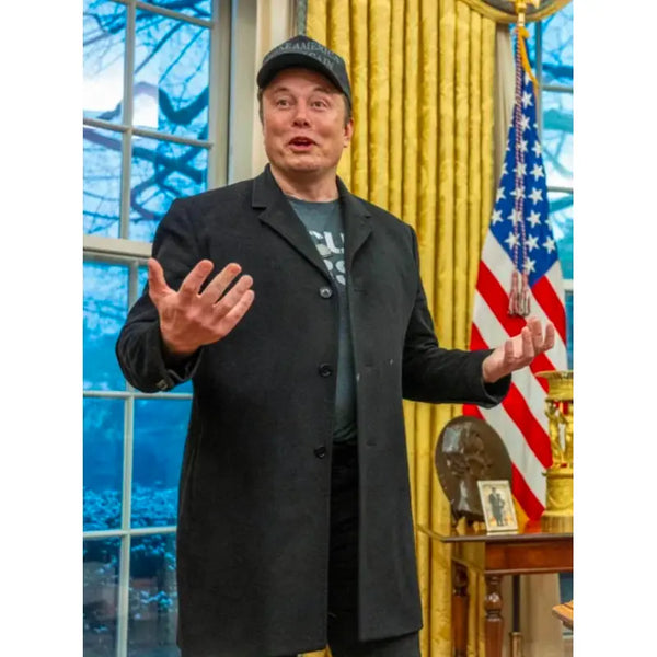 Elon Musk White House Black Coat