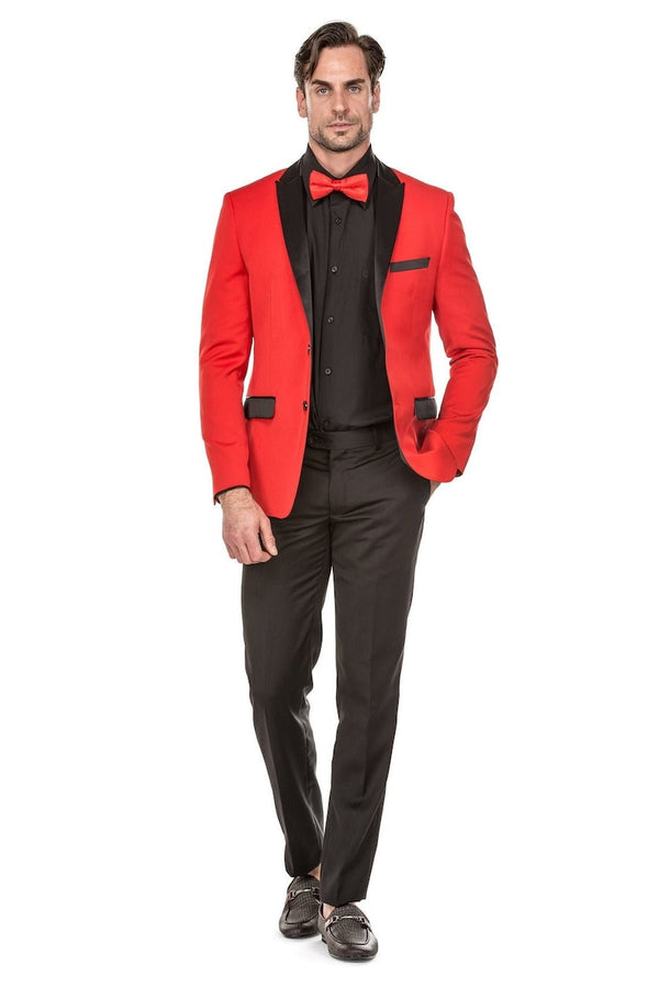 Men Red Tuxedo Suit