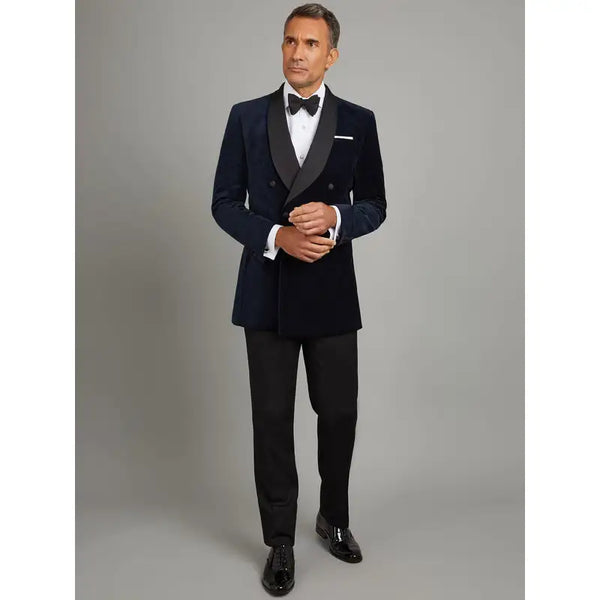 Men's Breasted Velvet Smoking Jacket