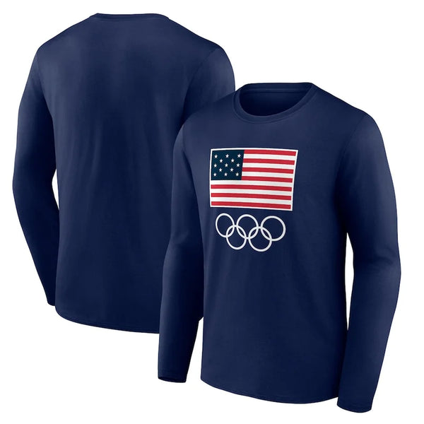 Team USA Fanatics Elements Short Sleeve Pullover Hoodie Navy
