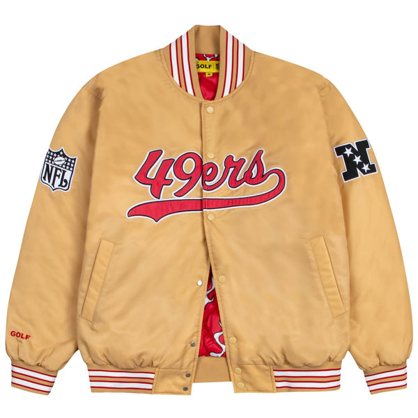 San Francisco 49ers GOLF WANG Gold Satin Bomber Jacket – Vintage