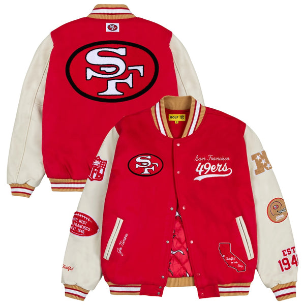 mens-golf-wang-scarlet-san-francisco-49ers-letterman-full-snap-jacket